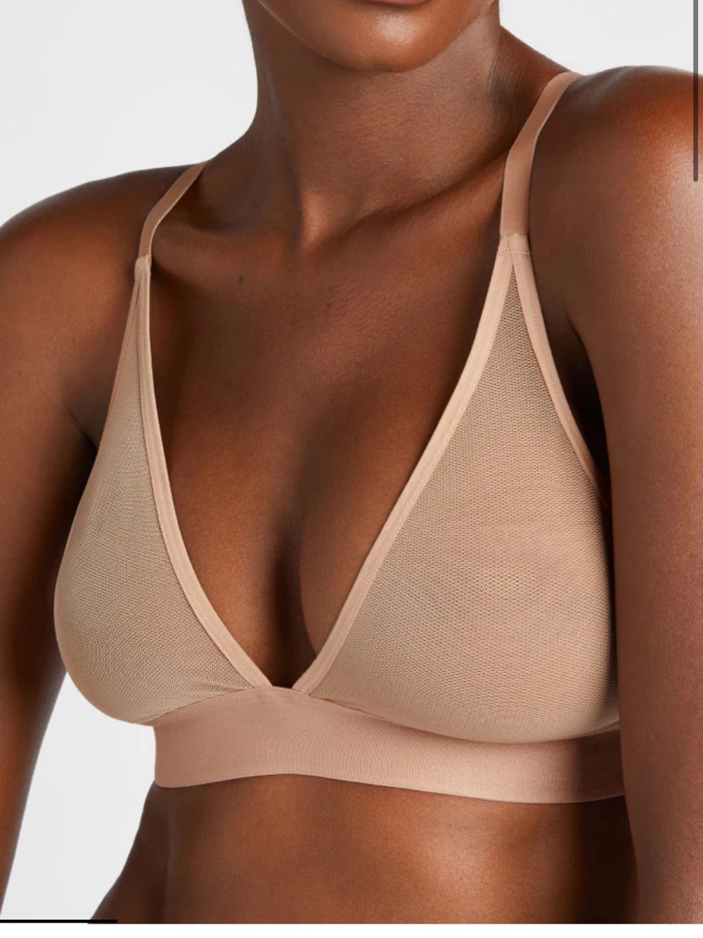 Negative Underwear Sieve Triangle Bra in Buff